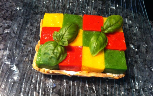 Tartelette Damier aux trois poivrons