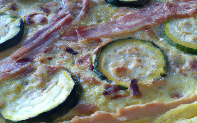 Quiche à la courgette, aux lardons et à la crème