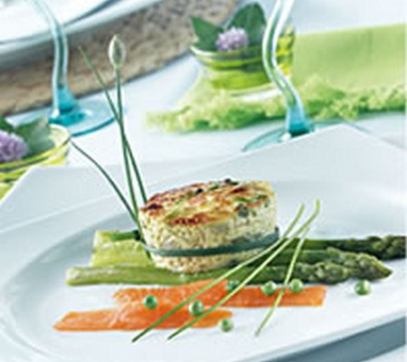 Mini clafoutis aux asperges et saumon