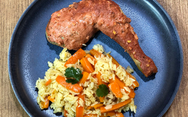 Poulet tandoori facile et riz sauté aux carottes