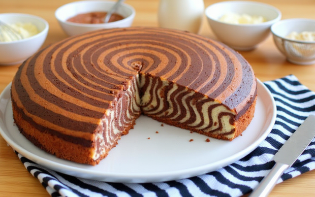 Gâteau tigré ou zebré