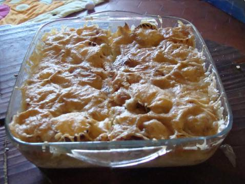 Gratin de pâtes au chèvre