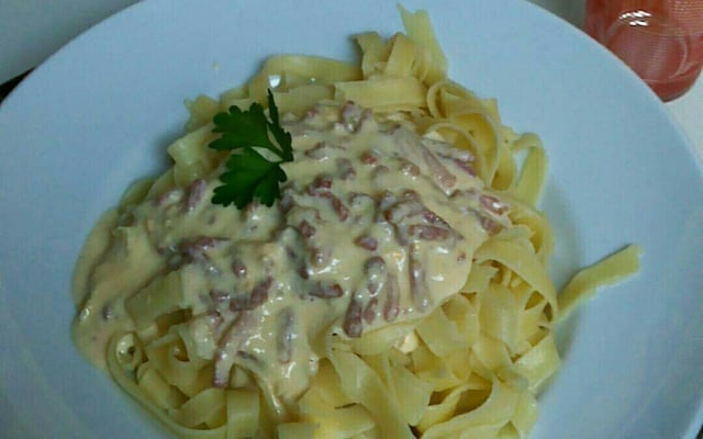 Tagliatelles à la carbonara