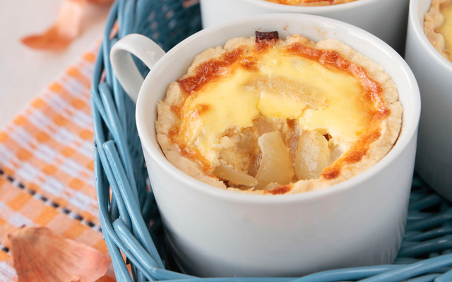 Tartelettes à l'oignon dans leur coquille