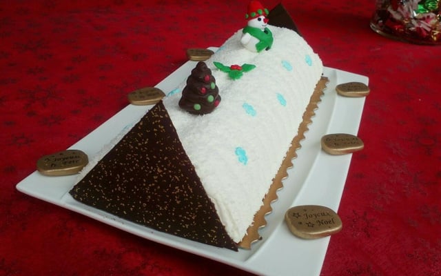 Bûche blanc manteau