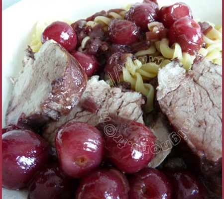 Filet mignon de porc aux cerises