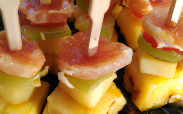 Brochettes apéritives sur ananas