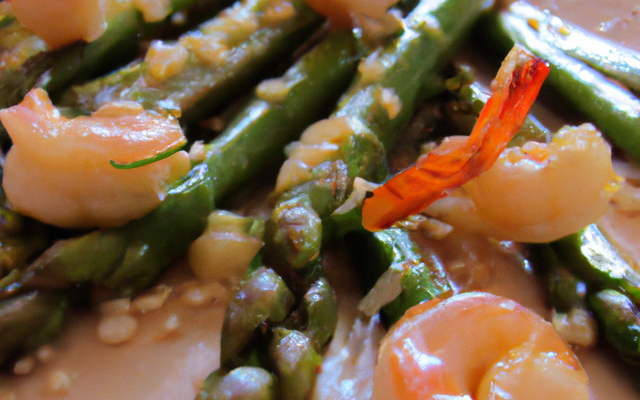 Sauté d'asperges aux crevettes