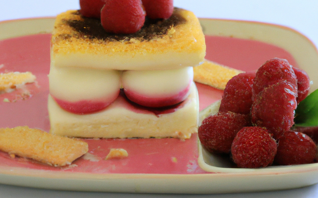 Tiramisu aux framboises fraîches et coulis