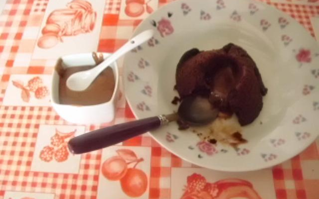Moelleux choco cœur coulant carambar et sa sauce carambar