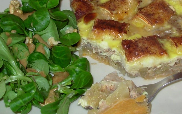 Tarte aux pommes, camembert et 4-épices