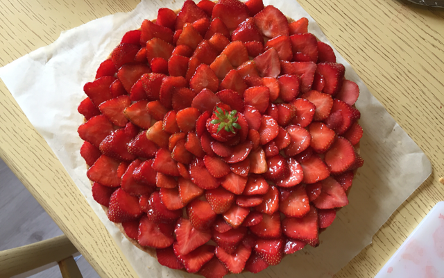 Tarte aux fraises traditionnelle à la crème pâtissière