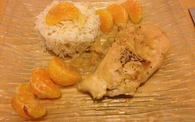 Escalope de poulet au miel et aux clémentines