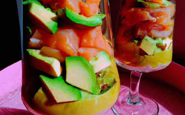 Ma verrine aux 2 saumons, avocat au pamplemousse