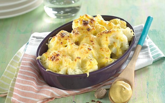 Gratin de chou-fleur à la moutarde