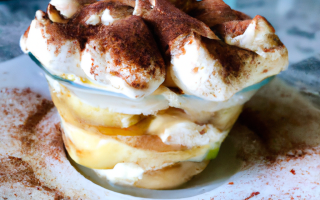 Tiramisu light au pommes caramélisées