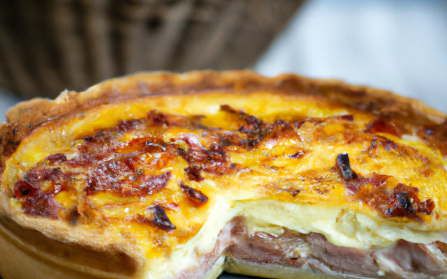 Quiche Lorraine au jambon lardons fumés et emmental