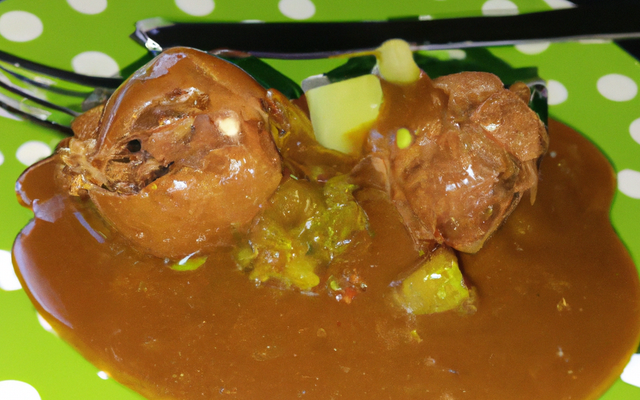 Exocet poché à la sauce créole