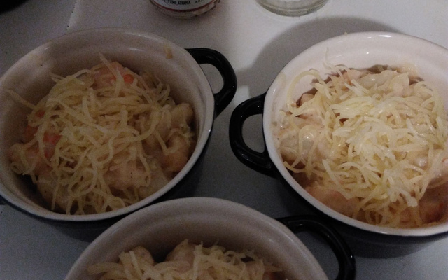 Cassolette de St Jacques et crevettes