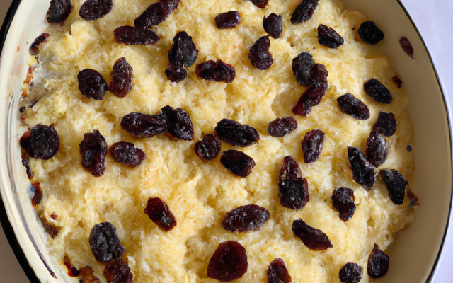 Gratiné de riz aux raisins macérés