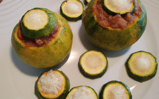 Courgettes rondes farcies au riz