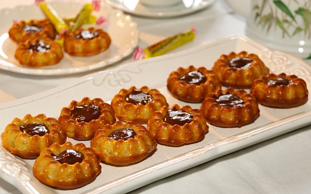 Petits moelleux aux pommes, ganache aux Carambar