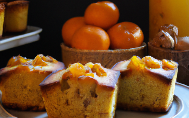 Cakes à la mandarine et aux noix accompagné de son sirop