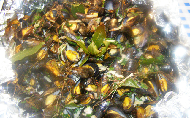 Moules de bouchot cuites au four