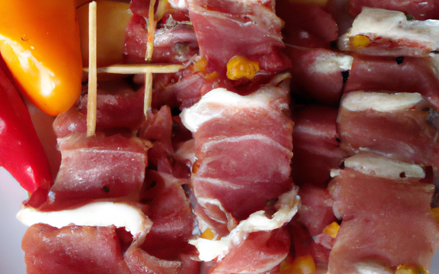 Brochettes brebis et jambon pimentées