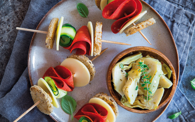 Club Sandwich façon brochette aux Tranches Végétales