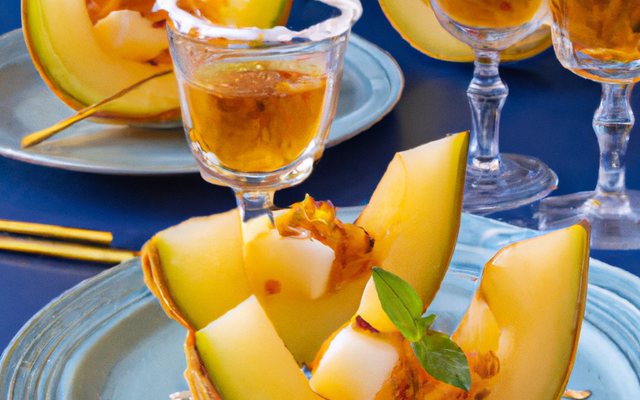 Coupes de melon au rhum blanc
