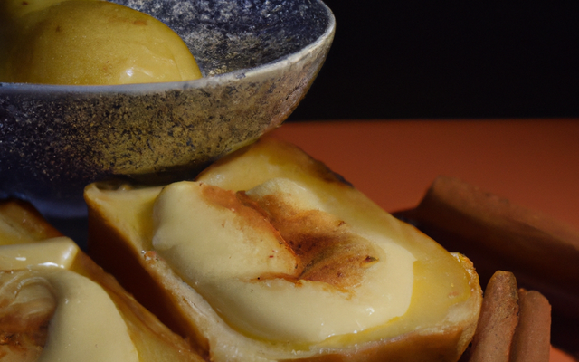 Crème de poires au pain d'épices grillé