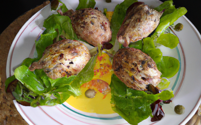 Bécasse de mer rôtie à l'huile d'olive farcie d'une rémoulade de célerie rave