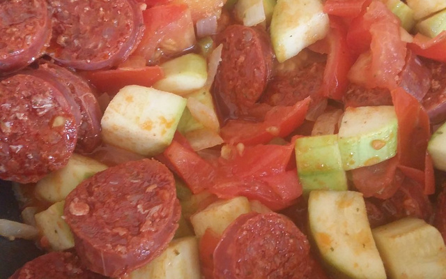 Poêlée de courgettes au chorizo