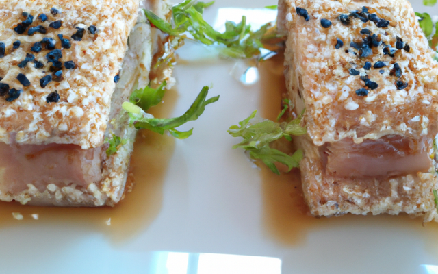 Millefeuilles de thon cru au sésame