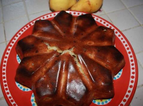 Gâteau aux poires et pépites de chocolat