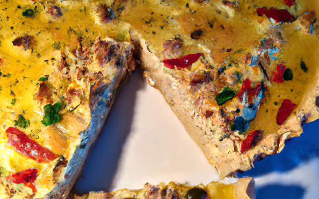 Quiche au thon, à la féta et aux poivrons verts