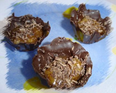 Coques de chocolat, caramel au beurre salé