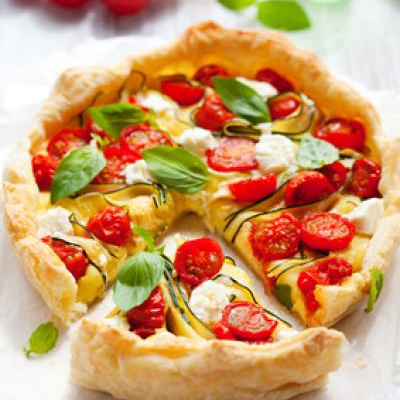 Tarte à la tomate et au chèvre Boursault