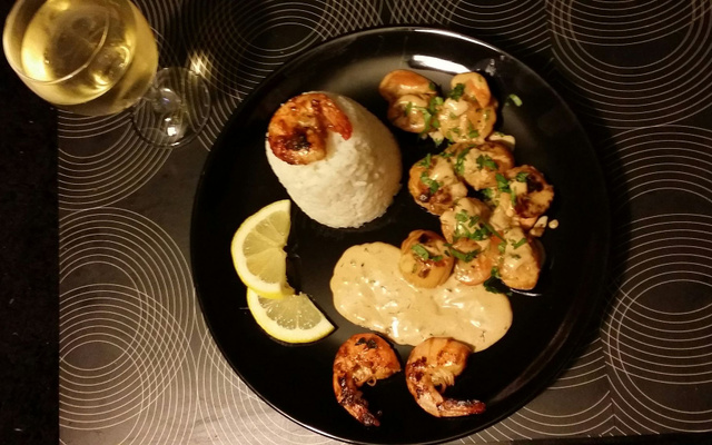 Saint-Jacques et calamars nageant en Mer Rouge