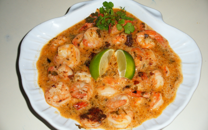 Crevettes sauce piquante