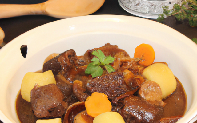 Bœuf bourguignon préparé au mélangeur
