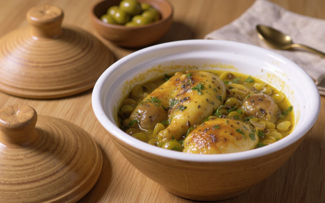 Tajine de poulet aux olives à la marocaine
