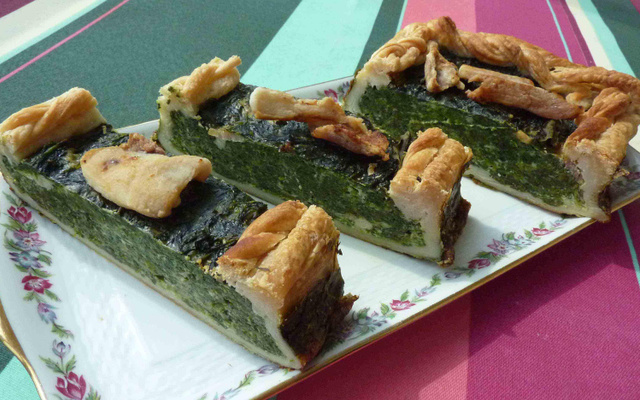 Tourte au mètre Plein Sud...blettes et poulet grillé