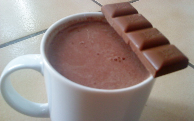 Chocolat chaud au lait écrémé et amidon