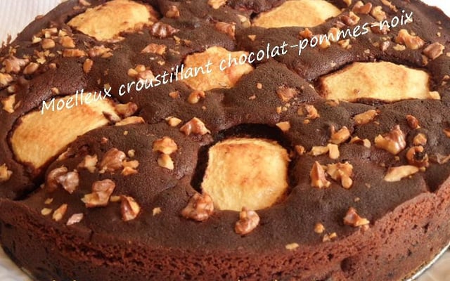 Moelleux croustillant chocolat pommes