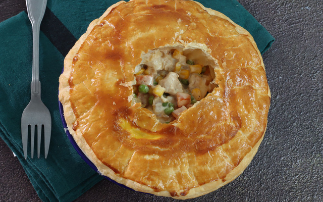 Chicken pot pie ou fausse tourte poulet maïs et petit pois