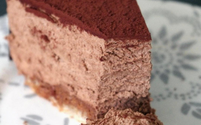 Royal au chocolat, déco fleur en pâte à sucre