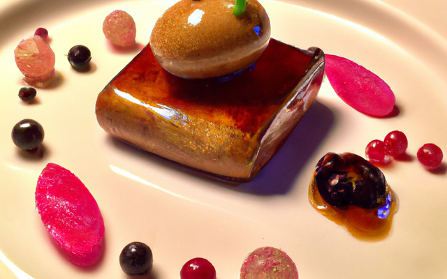 Foie gras couronné sur lit de perles de gelée
