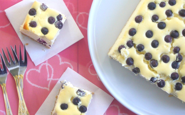 Cheesecake citron myrtilles